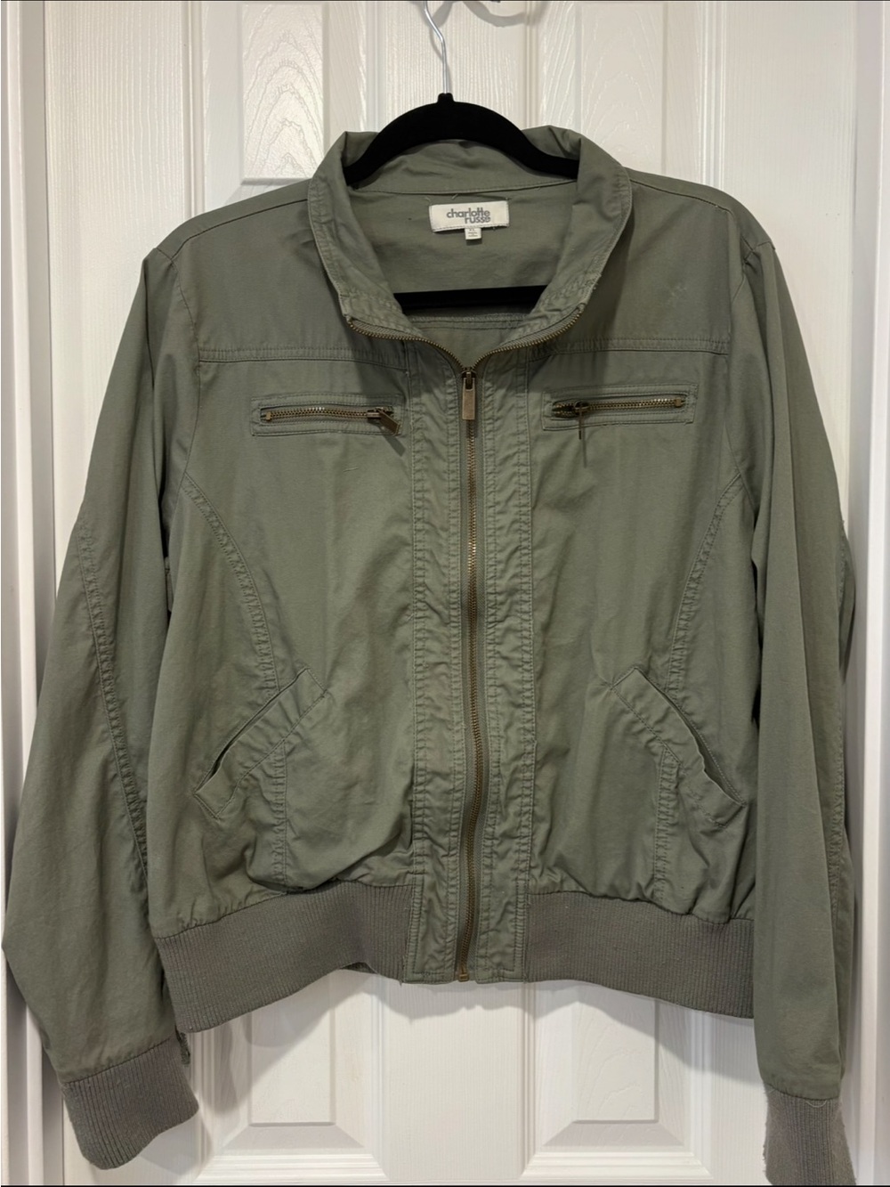 Olive Green Women's Bomber Jacket